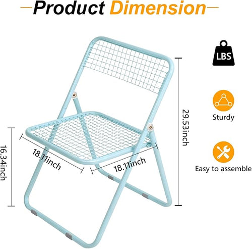 4 Pack Folding Chair,Blue Color,Single Piece,Foldable Space - Saving Design for Indoor/Outdoor Use