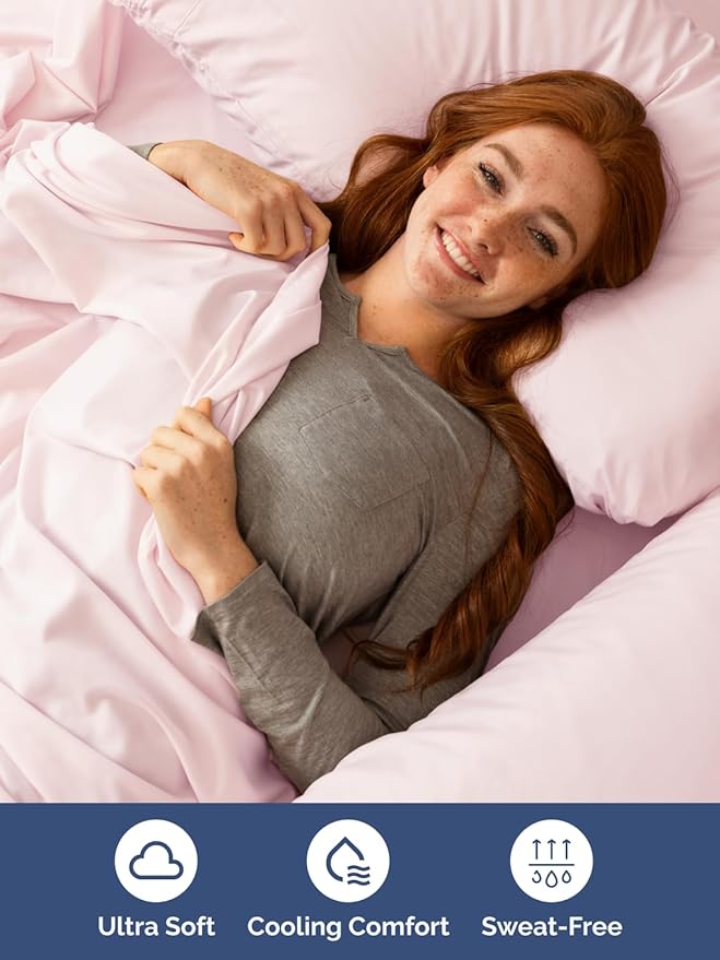 Extra Deep Pocket Twin XL Sheets - 3 Piece Breathable & Cooling Bed Sheets - Hotel Luxury Bed Sheet Set - Soft, Wrinkle Free & Comfy - Easily Fits Extra Deep Mattresses - Lavender Pink Sheets Set