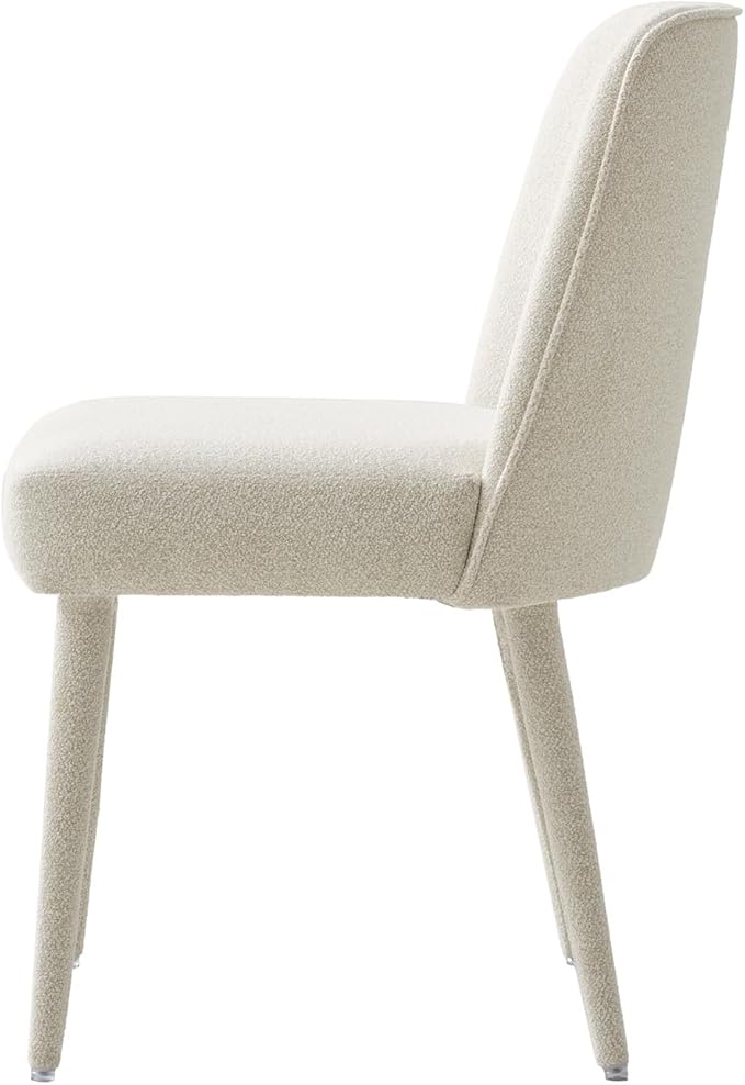 HULALA HOME Modern Dining Chairs Set of 2，Linen Fully Chenille Upholstered Dining Room Chairs Set with Foot Peg, Solid Wood Wood Frame, Armless Kitchen Accent Chairs for Living Room Bedroom Reception