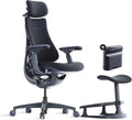 LiberNovo Dynamic Ergonomic Desk Chair + StepSync Footrest + Extra Battery Bundle - Comfy Home Office Chair with Adaptive Lumbar Support, 160° Recline & Built-in Spine Stretch, Black+48cm