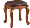 Foot Stools,Vintage Ottoman Cherry Leather Foot Rest,Wooden Footrest,Upholstered Footstool for Couch/Living Room/Sofa (18.5)
