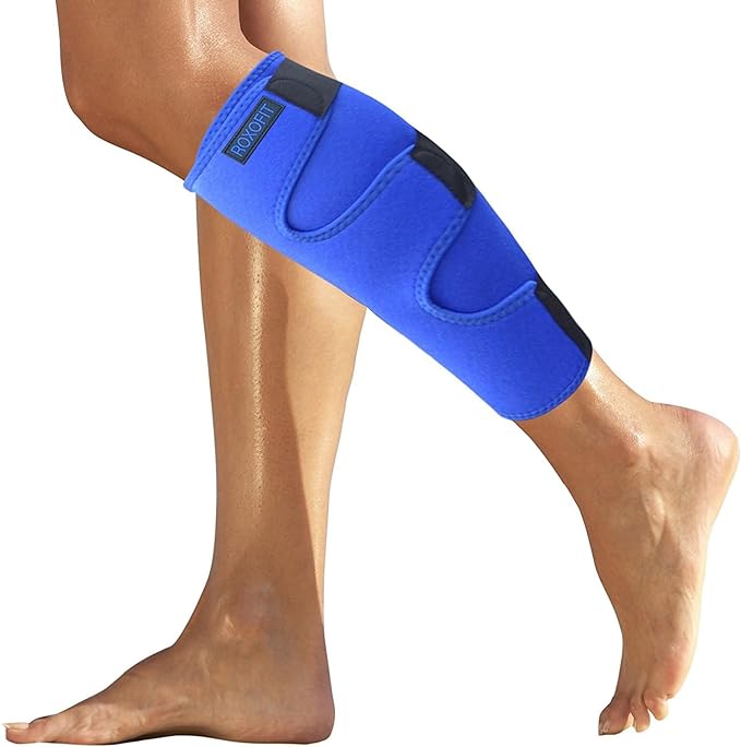 ROXOFIT Calf Brace for Torn Calf Muscle and Shin Splint Pain Relief for Men and Women - Adjustable Neoprene Compression Support Wrap