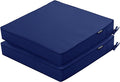 Outdoor Chair Cushions 24 x 24 Inch Waterproof Patio Chair Cushions with Tie 5 Year Color Fastness Thick Outdoor Seat Cushion for Garden Lawn Patio Furniture Navy Set of 2