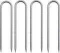 OK5STAR 16 Inch Heavy Duty Trampoline Stakes, U Shaped Rebar Ground Anchors for High Wind, 3/8" Thick Steel U Shaped Stakes for Trampoline, Tent, Canopy, Swing Set, Playground & Bounce House, 4 Pack
