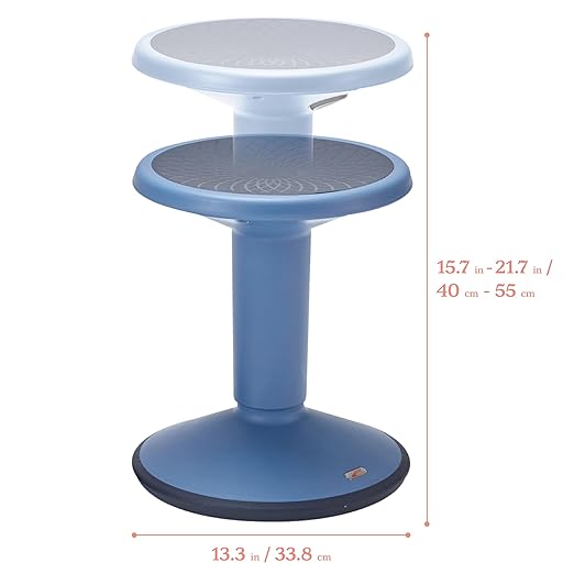 ECR4Kids SitWell Wobble Stool, Adjustable Height, Active Seating, Powder Blue