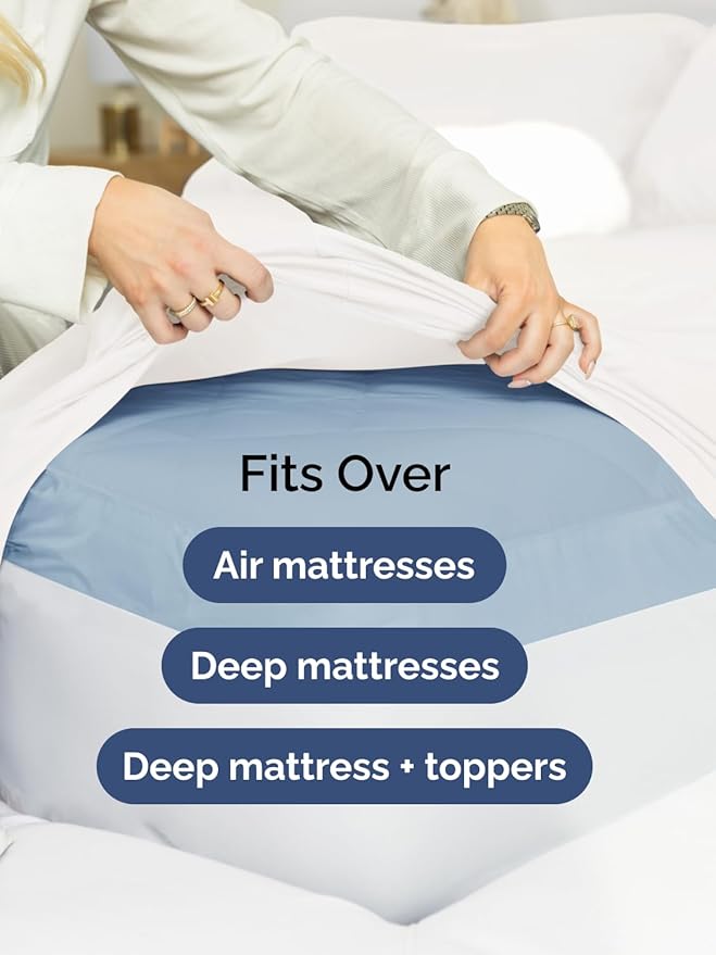 Extra Deep Pocket Twin XL Sheets - 3 Piece Breathable & Cooling Bed Sheets - Hotel Luxury Bed Sheet Set - Soft, Wrinkle Free & Comfy - Easily Fits Extra Deep Mattresses - Deep Pocket White Sheets Set