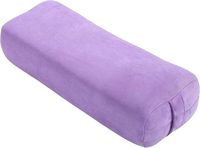 Diydeg Meditation Cushion, Comfortable Floor Pillow with 3 Layer Sponge Core for Yoga and Relaxation, Supportive Back Spine Hip Pad, Washable Suede Cover with Handle (Purple)