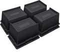 ANNKUT Bed Risers 4 Inch Heavy Duty,Oversized Couch Risers, Extra Wide Furniture Risers for Sofa Table Desk Headboard Chair Lifting,Rectangle Risering Blocks Support 6000 lbs(8 Pack Black