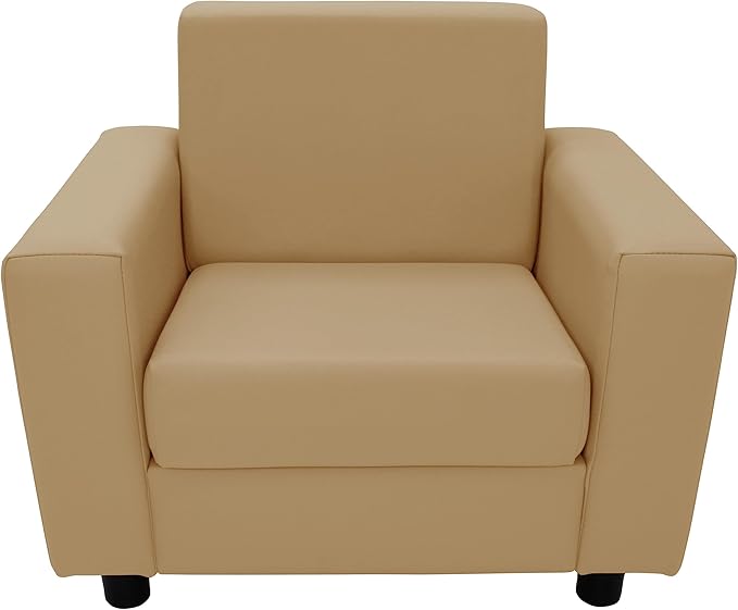 Factory Direct Partners SoftScape Inspired Playtime Classic Reading Chair, Children's Commercial-Grade Upholstered Furniture for Home, Daycare, Preschool, Library; Comfy Modern Design - Sand, 14472-SD