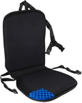FOMI Premium All Gel Orthopedic Seat and Back Cushion Pad | Upper Lower Back Support Pillow for Car, Office, Kitchen Chair | Pressure Sore, Coccyx Pain Relief | Prevents Sweaty Bottom | Foldable