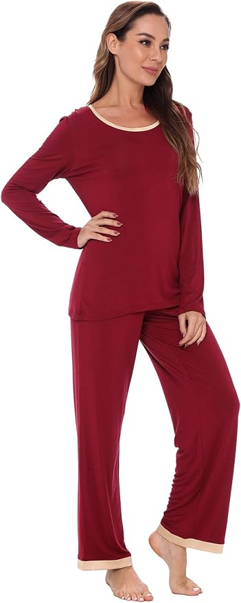 GYS Viscose from Bamboo Women's Pajama Sets Super Soft Long Sleeve Sleepwear Comfy Winter Pjs Sets S-4X