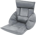 Adjustable Lazy Sofa Floor Chair, 5-Position Grey PP Cotton & Iron, 220lbs, Armrests, for Living Room, Bedroom, Balcony Relaxation