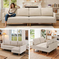 Gizoon 4-Seat Sectional Couch, Convertible Sofa Bed, 79.1'' L-Shape Sofa Bed, with Comfortable Fabric, Deeper Seat, Comfy Seat Cushion, for Living Room, Apartments, Office, Beige