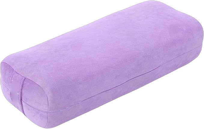 Diydeg Meditation Cushion, Comfortable Floor Pillow with 3 Layer Sponge Core for Yoga and Relaxation, Supportive Back Spine Hip Pad, Washable Suede Cover with Handle (Purple)