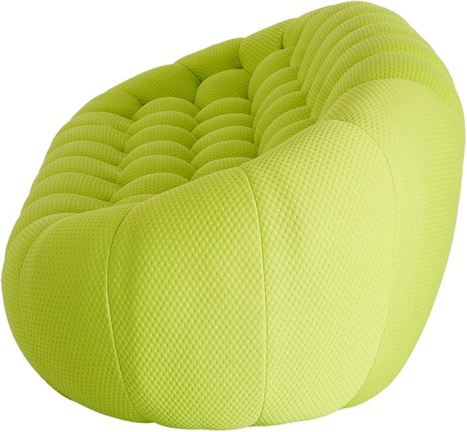 JACH Bubble Sofa, 98.43'' Comfy Upholstered Sofa, Mesh Fabric Curved Couch, 3D Honeycomb Shape Modern Couch for Living Room, Office, Apartment, Small Space (Fluorescent Green)