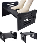 Myplace Bamboo Adjustable Under Desk Footrest, Ergonomic Foot Rest with 7-Level Adjust, Slanted Foot Rest Stool for Home Office Kitchen Bedroom (Black)