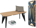 HOEK Multipurpose Bench – Modern Work from Home Seating with No-Tools One-Click Assembly, Compact 42"x18" Space-Saving Design with Wall Hanging Cleat, Durable Laminate Surface (Birch/Black)