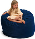 ULTIMATE SACK 3000 3-Foot Bean Bag Chair, Navy Suede Cover – Oversized Foam Lounger, Floor Seat, Small Sofa, or Couch Bed for Living Area, Gaming Room, or Reading Lounge