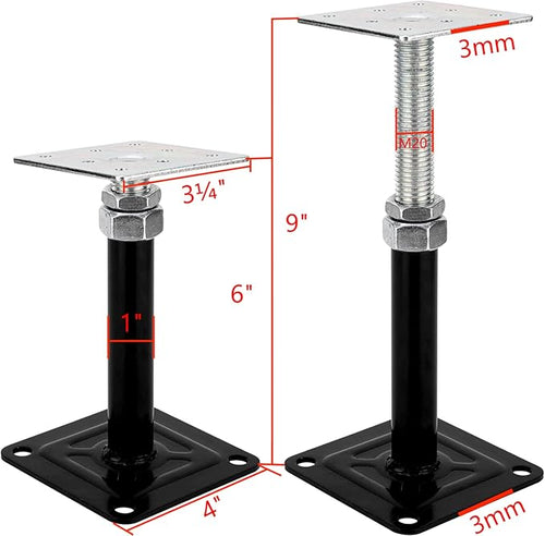 2-Pack Lift Supports,Adjust Supports,Level Supports,Floor Jacks,Adjustable House Jack for The Floor,Mini Screw Jack- Post 6" to 9".