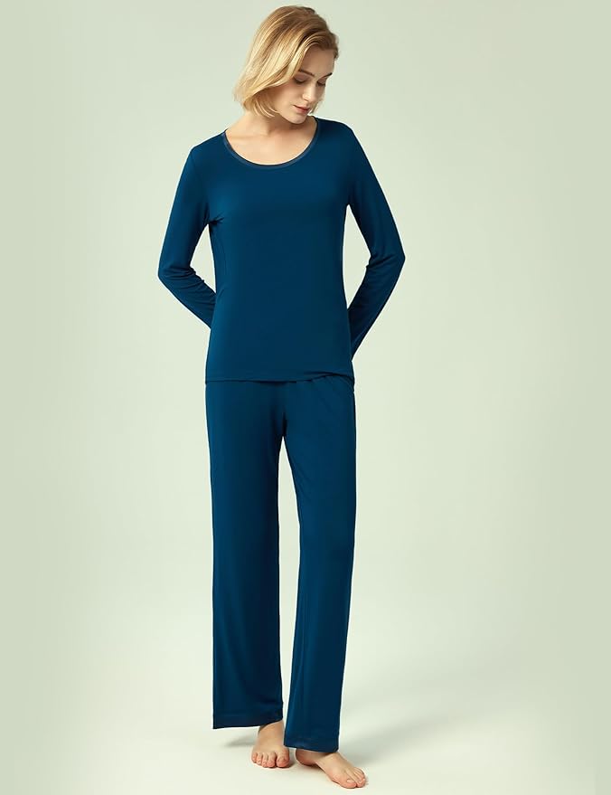 GYS Viscose from Bamboo Women's Pajama Sets Super Soft Long Sleeve Sleepwear Comfy Winter Pjs Sets S-4X