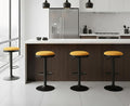 EALSON Modern Swivel Bar Stools Set of 4 Adjustable Counter Height Backless Barstools with Metal Base Fabric Upholstered Round Bar Stool Chairs for Kitchen Island/Pub/Breakfast Bar, Yellow