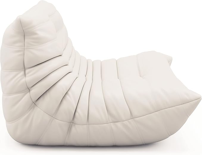 cebihy High-end Uncompressed Fireside Togo Chair, Bean Bag Chair, Foam Floor Sofa, Soft Lazy Lounge Sofa Couch, Armless Faux Leather Big Beanbag Accent Chairs for Living Room Bedroom Dorm Office