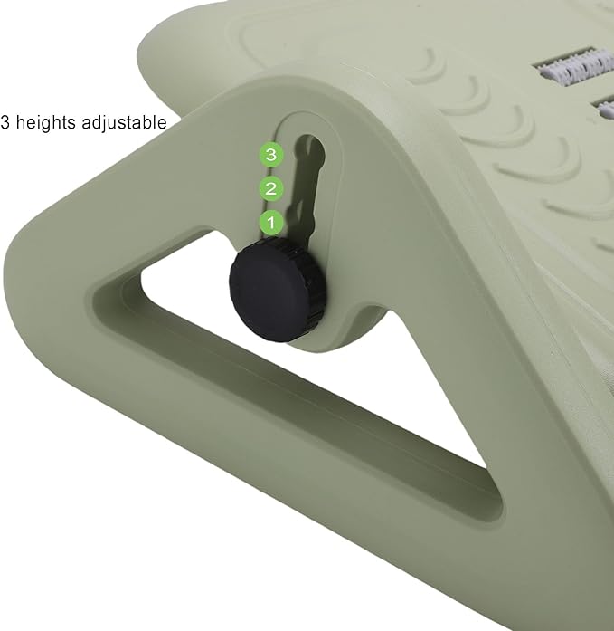 Asixxsix Under Desk Footrest, Adjustable Foot Rest with Roller Massage, Non Slip Bottom, Portable Lightweight Ergonomic Foots Stool for Under Desks, for Home Office Computer Gaming