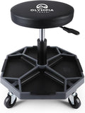 Olympia Tools Adjustable Hydraulic Rolling Mechanics Stool with with Removable Tool Tray, 300lbs Max Weight Capacity, 419-110-1002