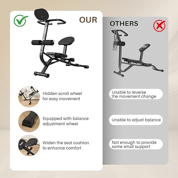 Ocdin Full Body Stretching Bench, Seated Posture Back Traction Device for Lower Back Pain Relief, Spinal Traction, Sitting Stretching Tool for Home Gym and Office