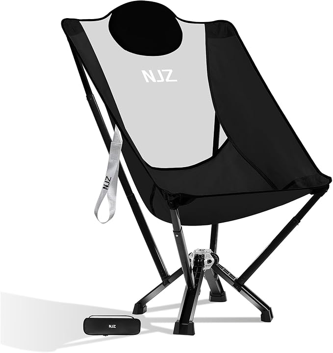 NJZ High-Back Folding Chair for Indoor & Outdoor Use — Comfortable High-Back Support, Easy One-Piece Setup, Stable Aluminum Frame, Portable Chair for Backyard, Camping & Everyday Relaxation