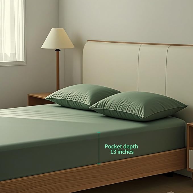 NAGS® Grounding Sheets,Grounding Bedding Sheet, Soft Cotton with Pure Silver Fitted Grounded Sheet for Improved Sleep,Pain Relief (Green, Twin XL,39 * 80 * 13.5inch)