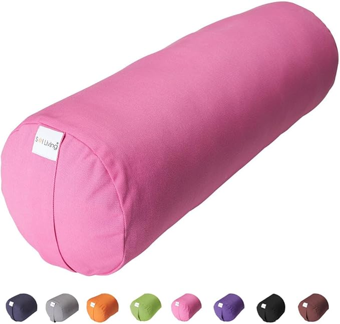 Sol Living Yoga Bolster Pillow Rectangular Meditation Cushion Cotton Meditation Accessories for Restorative Yoga Meditation Pillow Yoga Pillow Firm Body Pillow Bolster Pillow for Legs Removable Cover