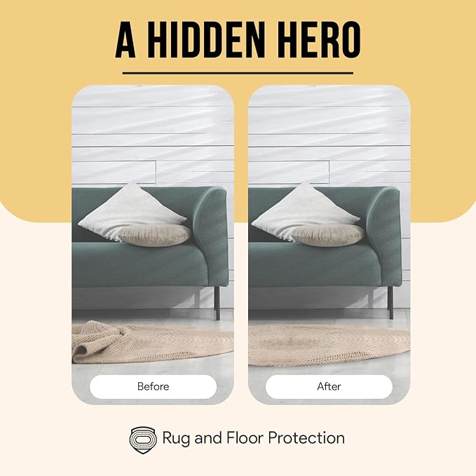 Non Slip Rug Pad 8x10 Feet, 4/25" Thick Felt Cushioned Rubber Rug Gripper Pad for Hardwood, Laminate, Stone, Tile, Wood, Vinyl Floors & Carpet, Anti Skid Under Area Rug Pads