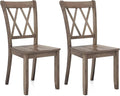 Giantex Set of 2 Dining Chairs, Rubber Wood Dining Room Side Chair w/Ergonomic Seat, Armless Chair for Home Kitchen, Dining Room, Brown