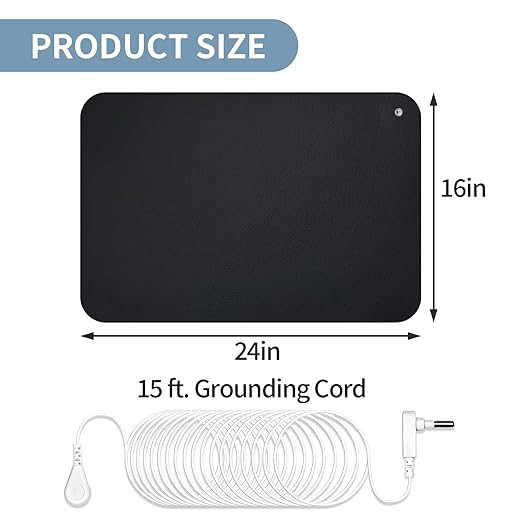 BESTING Grounding Mat for Feet, Waterproof & Stain-Resistant, Stress Relief & Wellness Earthing Mat for Better Sleep, Yoga, Office, Living Room (24'' x 35'')