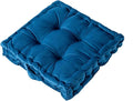 cuyfomr Floor Pillow, Square Floor Seating Pillow Cushion with Handle Thicken Portable Velvet Floor Pillow Cushion for Yoga Living Room Bedroom Home Decor (Blue,16.5×16.5×3.54in)