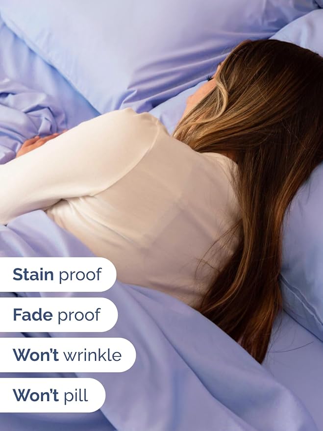 Extra Deep Pocket Twin Sheets - 3 Piece Breathable & Cooling Bed Sheets - Hotel Luxury Bed Sheet Set - Soft, Wrinkle Free & Comfy - Easily Fits Extra Deep Mattresses - Deep Pocket Lavender Sheets Set