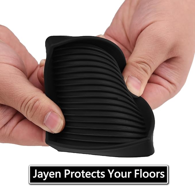 4x4 Square Rubber Furniture Caster Cups, Anti-Sliding Furniture Pads Bed Stopper Floor Protectors with Grip - Protect Any Flooring