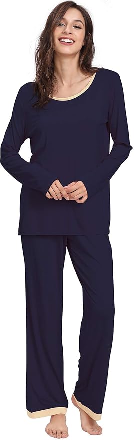 GYS Viscose from Bamboo Women's Pajama Sets Super Soft Long Sleeve Sleepwear Comfy Winter Pjs Sets S-4X