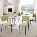 Einhomn Upholstered Dining Chairs Set of 6, Stackable Modern Dining Room Chairs, Kitchen Chairs w/Soft Velvet Backrest & Sturdy Metal Legs for Restaurant, Living Room, Light Green