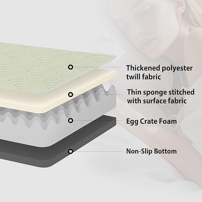 Zelladorra Japanese Floor Mattress, Quilted Futon Mattress with Anti-Slip Bottom, Foldable Floor Bed with Storage Bag and Straps, (Green, Full)