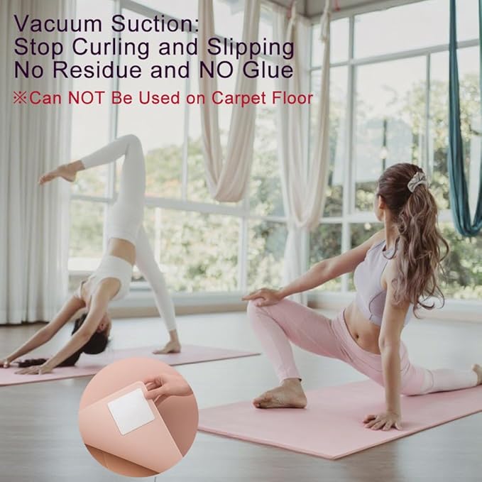 Anti Slip Rug Pad Grippers 8 Pcs Vacuum Technology Carpet Gripper for Hardwood Floors Anti Curling Carpet Grips Washable Non Slip Area Rug Stopper 10x10cm
