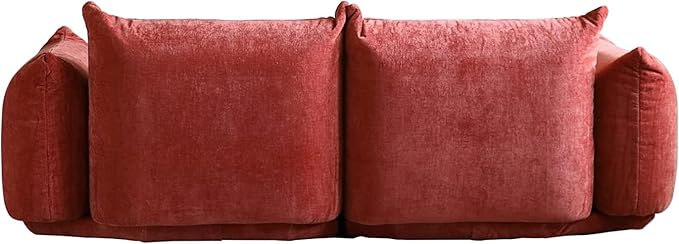 JACH Mid-Century Modern Comfy Loveseat Sofa, Chenille Couch Deep 2-Seats Couches with Thick Cushion, 77" Plush Sofas Furniture for Small Spaces Living Room Bedroom Office Apartment, Red
