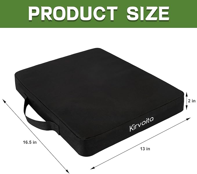 Kirvoita Multi-Functional Stadium Seat Cushions 2 Pack, Waterproof Oxford Filled with High Resilence Sponge, for Any Outdoor Events Use (Black)