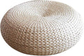 Handwoven Banana Leaf Pouffe Chair - Round Floor Seat with Padded Cushion for Comfort - Eco-Friendly Seating Solution for Home Decor and Relaxation