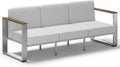ComfCove Outdoor Aluminum 3-Seat Sofa, Modern Patio Patio Furniture with Wide Seat and Thick Cushions, All-Weather Oversized Couch for Deck, Porch