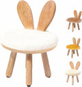 XXYOUPIN Wooden Toddler Chair Rabbit Stool Suitable for A Variety of Color Rest Stool for Any Room Decoration Game Room Cute Chair（1pack/Short White）