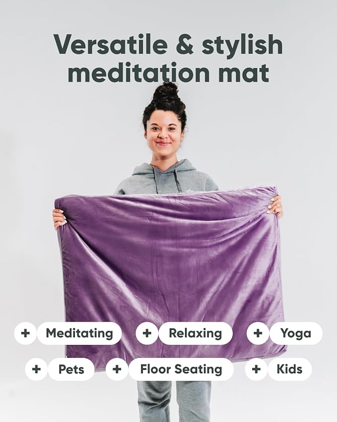 Mindful & Modern Zabuton Meditation Mat - Cotton Filled Yoga and Meditation Pad - Zabuton Meditation Cushion for Kneeling and Sitting Support - Large Rectangular Sitting Floor Pillow for Bench or Zafu