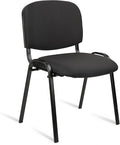 CLATINA Stackable Waiting Room Chairs Fabric Black Reception Chair Metal with Thickened Seat Back Cushion for Waiting Conference Room Guest Chairs(1 Pack)