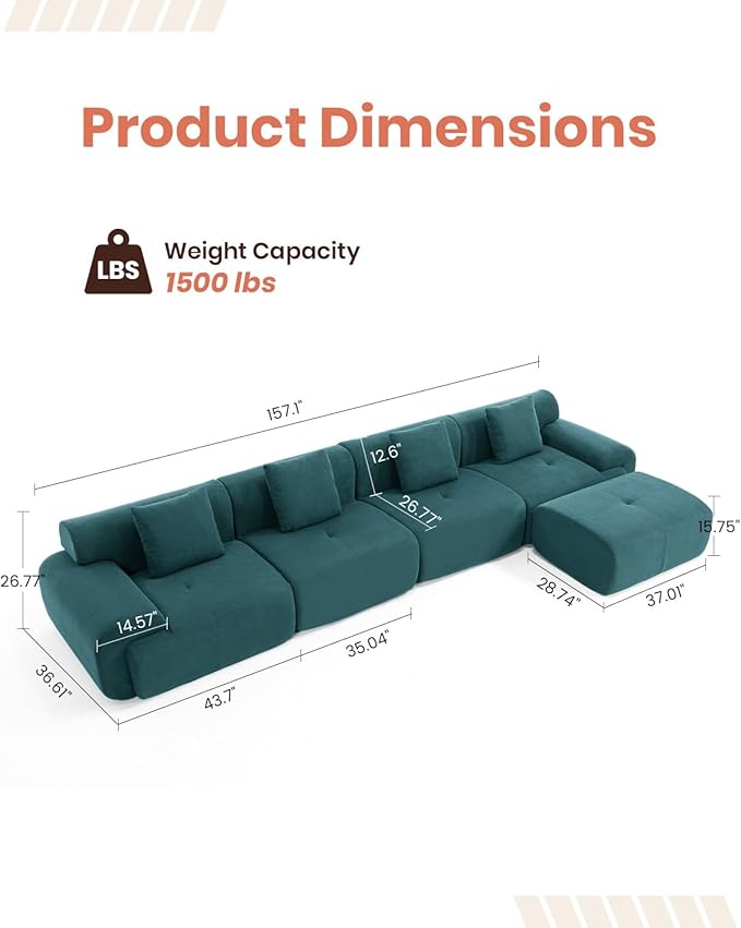 MastonHome Soft Boneless Lounge Couch for Apartment Living, Ideal for Renters & Small Homes, Casual Seating for Relaxing in Living Rooms